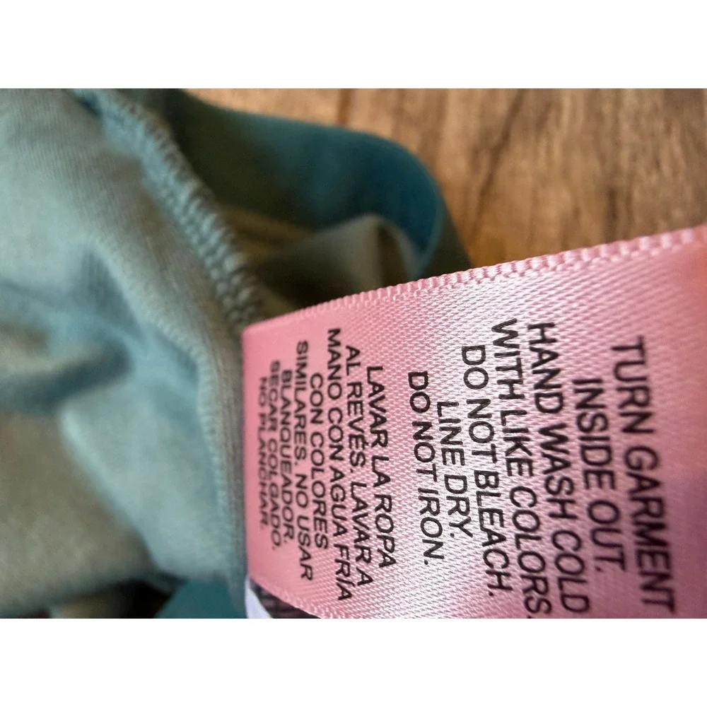 Juicy Couture Velour Sleep Shorts Womens Medium Teal Excellent Rhinestone Y2K - Picture 10 of 11